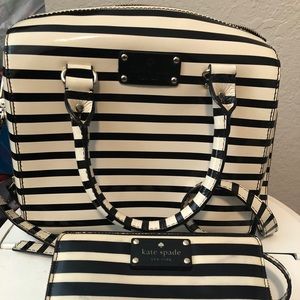 Kate spade alessa Wellesley striped bag w/ wallet